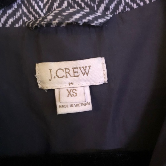 J.Crew Herringbone Down Vest W/ Snap Closure Pockets GUC Size XS - Picture 4 of 6